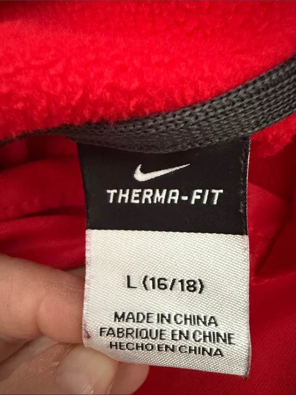 Nike Therma-Fit Wisconsin Kids Nike Red Hoodie with White Logo